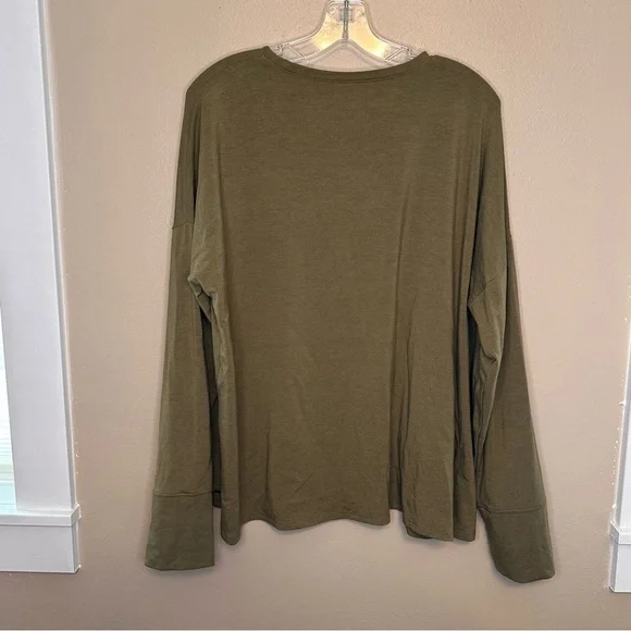 ADORABLE Life Is Good Olive Long Sleeve Shirt Size XXL - Picture 3 of 5